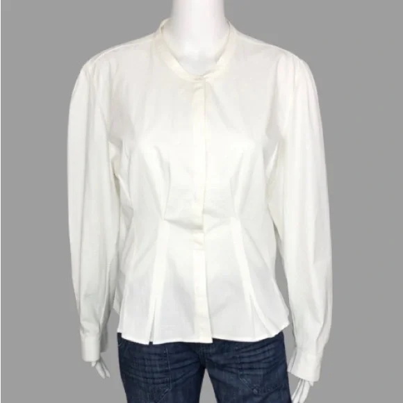 Anine Bing Victoria Pleated Cotton-poplin Blouse NWT Large - Picture 4 of 10